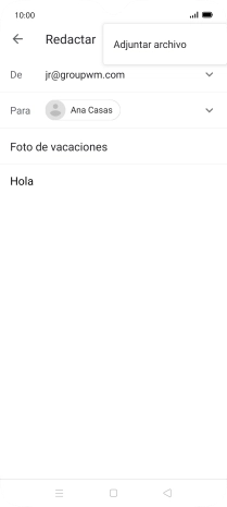 Pulsa Adjuntar archivo y desplázate a la carpeta deseada.
