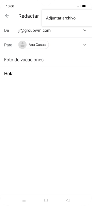 Pulsa Adjuntar archivo y desplázate a la carpeta deseada.