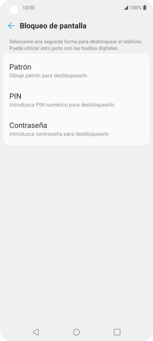 Pulsa el código de seguridad deseado y sigue las indicaciones de la pantalla para crear un código de seguridad del teléfono adicional.