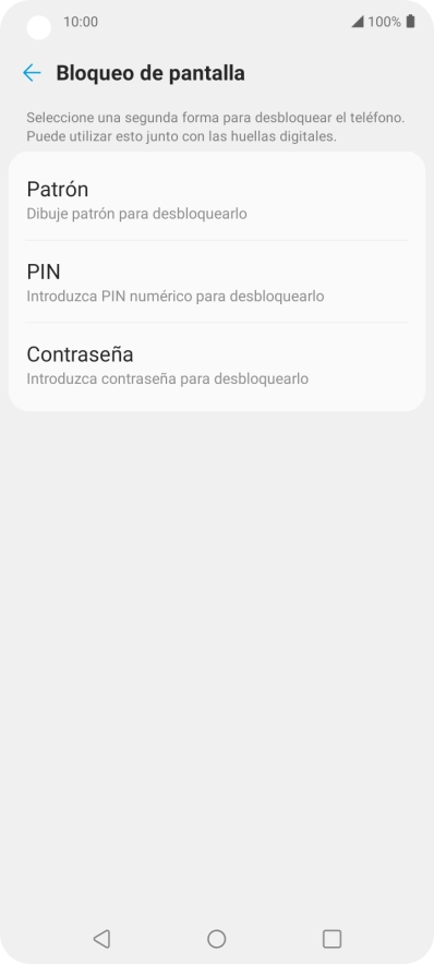 Pulsa el código de seguridad deseado y sigue las indicaciones de la pantalla para crear un código de seguridad del teléfono adicional.