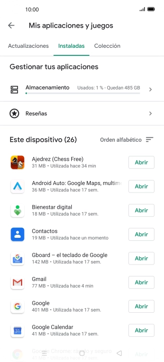 Pulsa la app deseada.