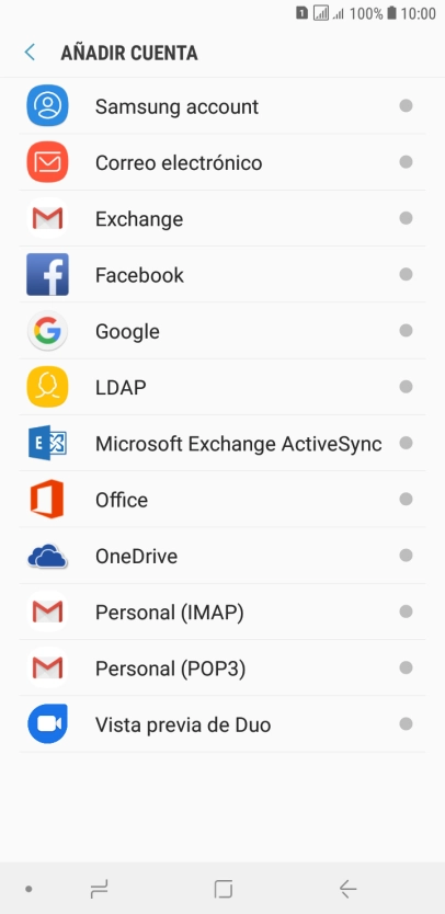 Pulsa Correo electrónico.