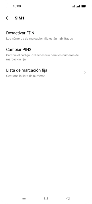 Pulsa Desactivar FDN.