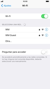 Pulsa la red Wi-Fi deseada e introduce la contraseña de esta red.