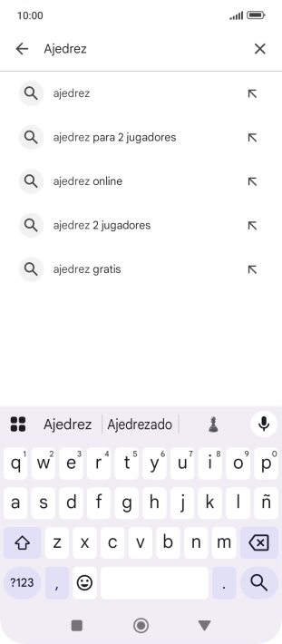 Introduce el nombre del tema o de la app y pulsa el icono de búsqueda.