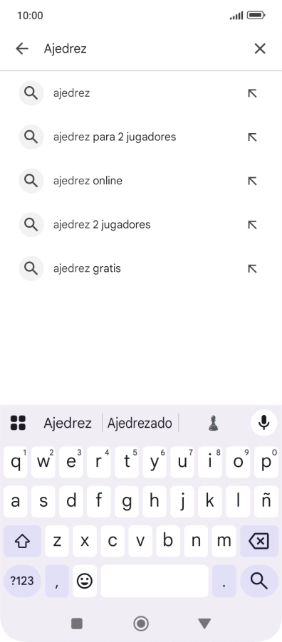 Introduce el nombre del tema o de la app y pulsa el icono de búsqueda.