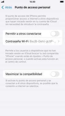 Pulsa Contraseña Wi-Fi e introduce una contraseña.