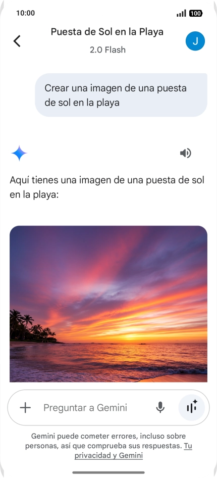 También puedes pedir a Gemini que genere una fotografía partiendo de tu descripción.