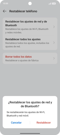 Pulsa Restablecer.