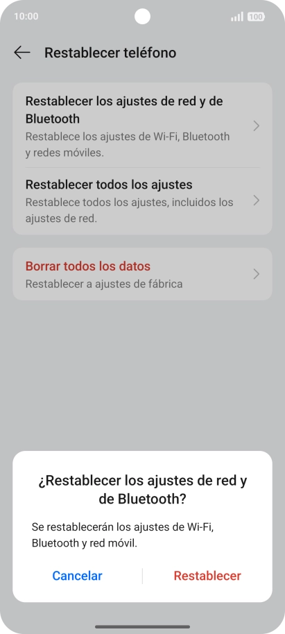 Pulsa Restablecer.