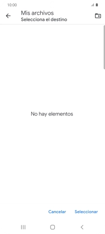 Si deseas crear una nueva carpeta, pulsa el icono de nueva carpeta y sigue las indicaciones de la pantalla para crearla.