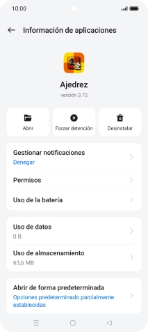 Pulsa Uso de almacenamiento.