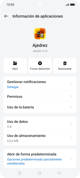 Pulsa Uso de almacenamiento.