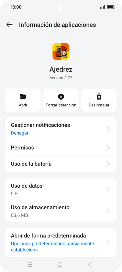 Pulsa Uso de almacenamiento.
