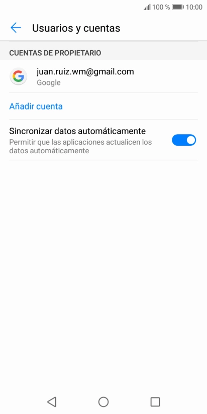 Pulsa la cuenta deseada.