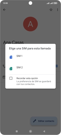 Pulsa la tarjeta SIM deseada.
