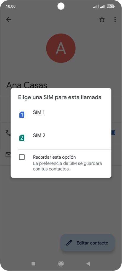 Pulsa la tarjeta SIM deseada.