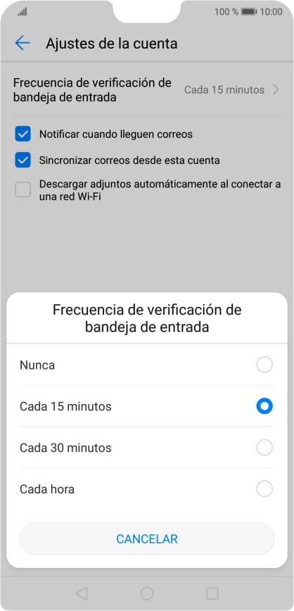 Pulsa el ajuste deseado.