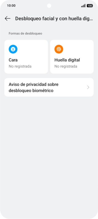 Pulsa Huella digital.