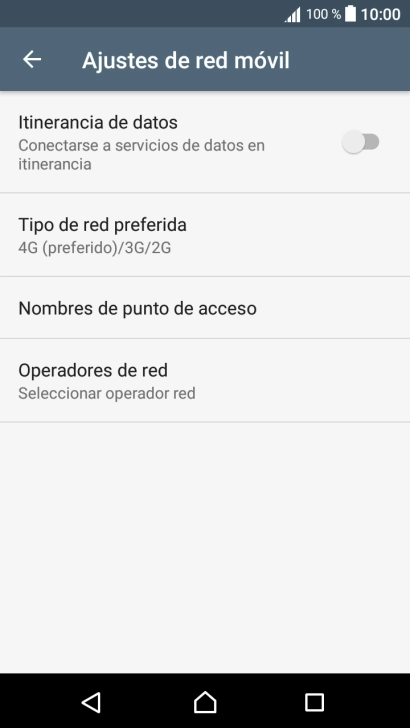 Pulsa Nombres de punto de acceso.