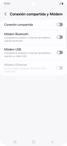 Pulsa Conexión compartida.