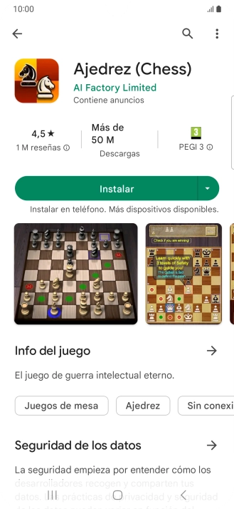 Pulsa Instalar y sigue las indicaciones de la pantalla para instalar la app.