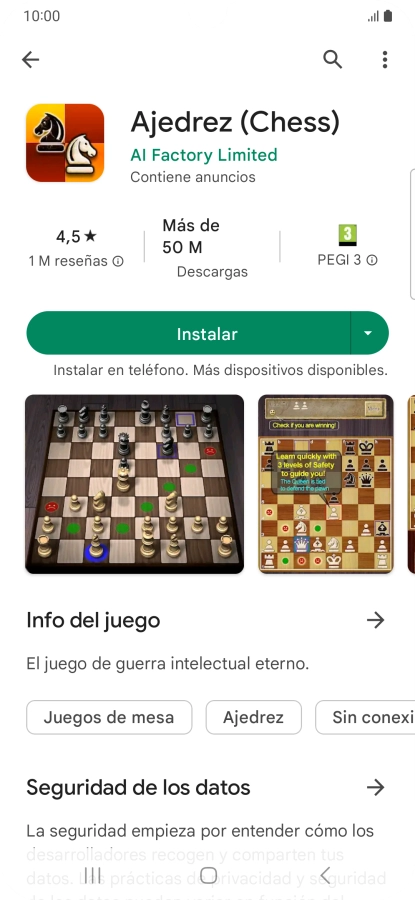 Pulsa Instalar y sigue las indicaciones de la pantalla para instalar la app.