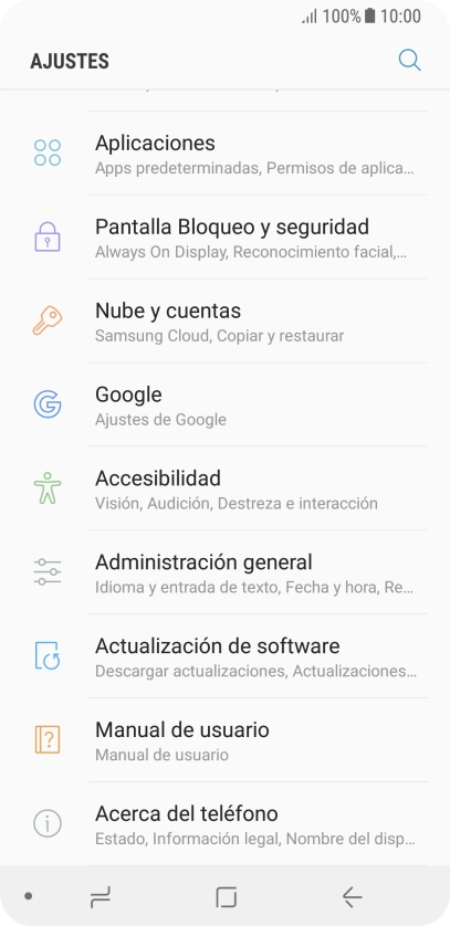 Pulsa Administración general.