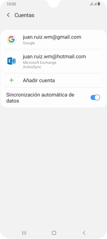 Si aparece en la pantalla esta imagen, tu cuenta de correo electrónico ha sido reconocida y configurada automáticamente. Sigue las indicaciones de la pantalla para introducir más información y terminar la configuración.