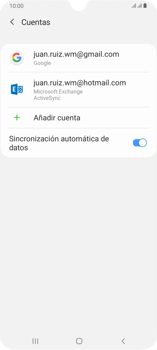Si aparece en la pantalla esta imagen, tu cuenta de correo electrónico ha sido reconocida y configurada automáticamente. Sigue las indicaciones de la pantalla para introducir más información y terminar la configuración.