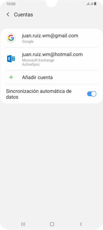Si aparece en la pantalla esta imagen, tu cuenta de correo electrónico ha sido reconocida y configurada automáticamente. Sigue las indicaciones de la pantalla para introducir más información y terminar la configuración.