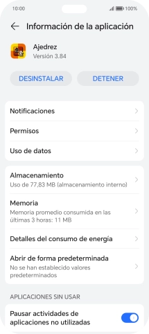 Pulsa Almacenamiento.