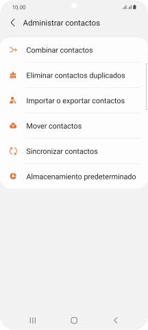 Pulsa Importar o exportar contactos.