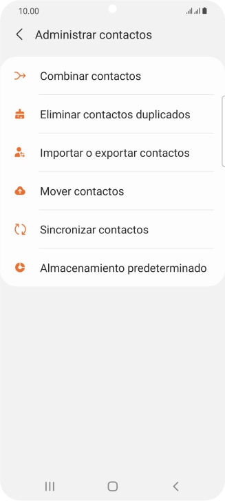 Pulsa Importar o exportar contactos.