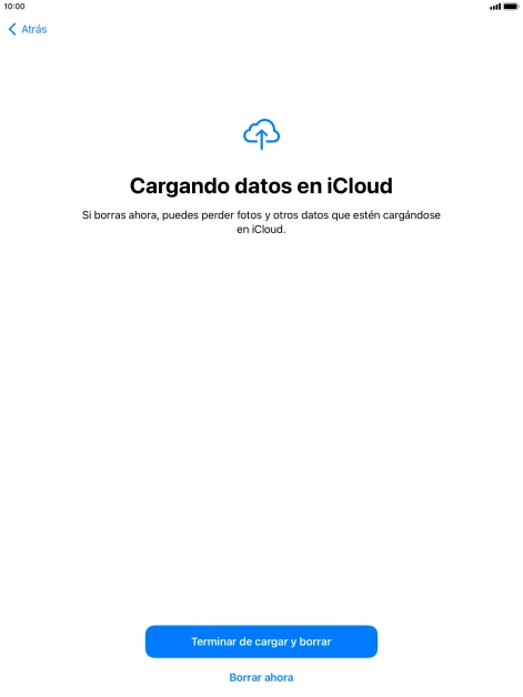 Pulsa Borrar ahora.