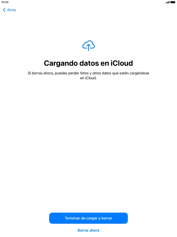 Pulsa Borrar ahora.