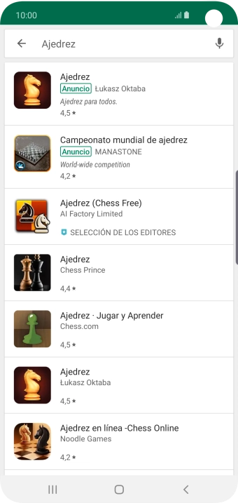 Pulsa la app deseada.