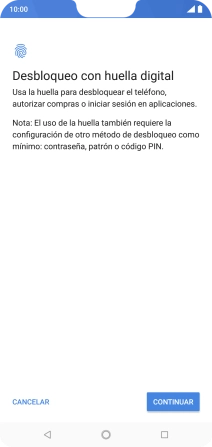 Pulsa CONTINUAR.