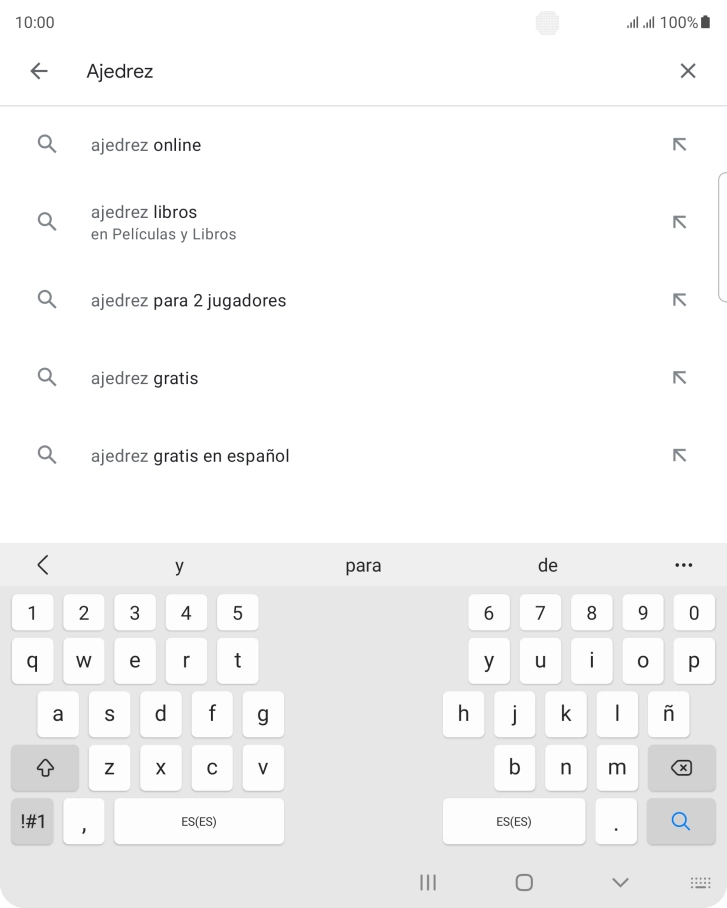 Introduce el nombre del tema o de la app y pulsa el icono de búsqueda. Introduce el nombre del tema o de la app y pulsa el icono de búsqueda.
