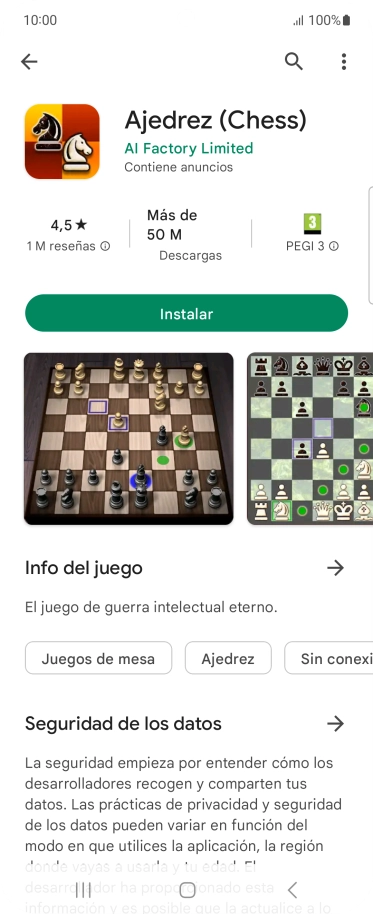 Pulsa Instalar y sigue las indicaciones de la pantalla para instalar la app.