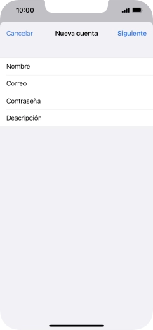 Pulsa Descripción e introduce el nombre de la cuenta de correo electrónico.