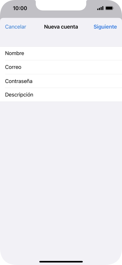 Pulsa Descripción e introduce el nombre de la cuenta de correo electrónico.