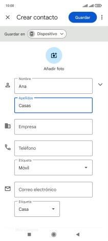 Pulsa Teléfono e introduce el número de teléfono deseado.