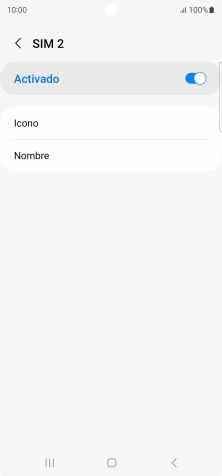 Pulsa el indicador para activar o desactivar el uso de la tarjeta SIM.