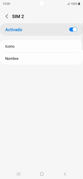 Pulsa el indicador para activar o desactivar el uso de la tarjeta SIM.