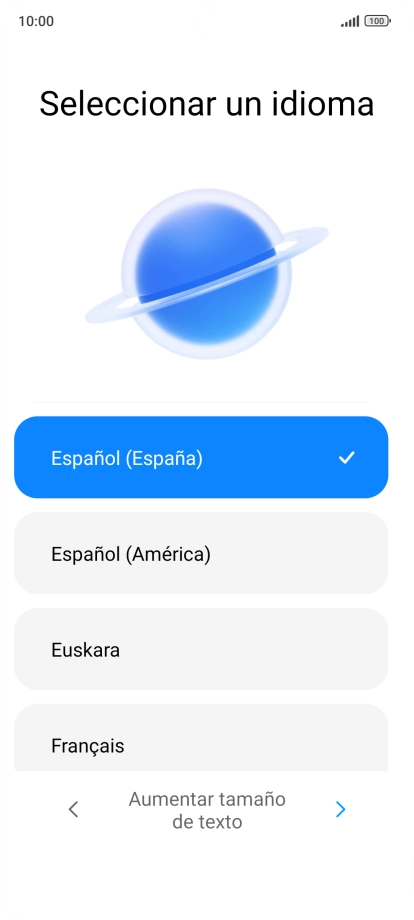 Pulsa el idioma deseado.