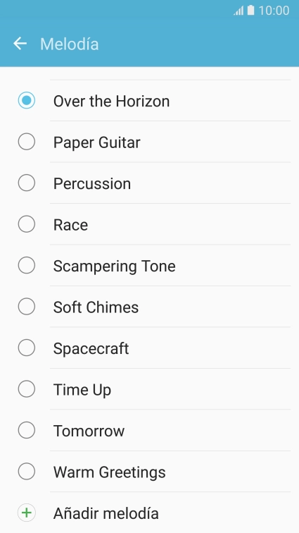 Pulsa Añadir melodía.