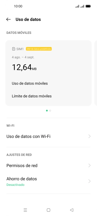 El consumo total de datos se visualiza ahora en la pantalla.