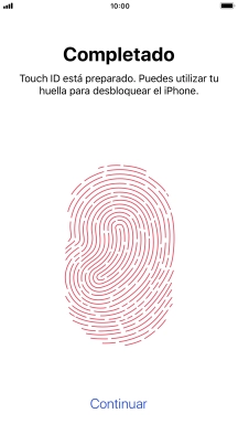 Pulsa Continuar. Si no has añadido anteriormente un código de seguridad, tendrás que introducir un código de libre elección dos veces consecutivas.