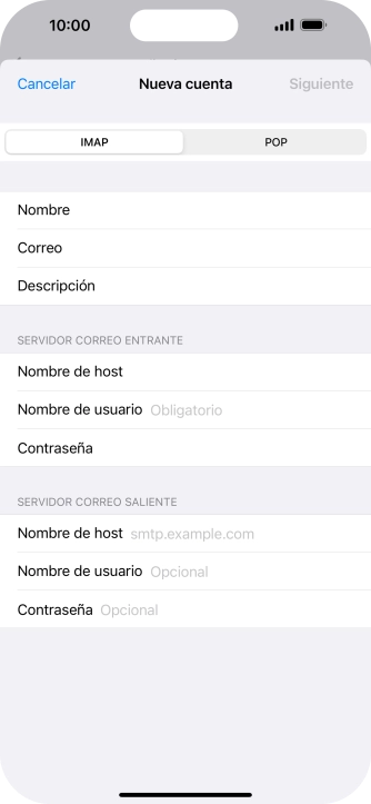Pulsa Nombre de usuario e introduce el nombre de usuario de tu cuenta de correo electrónico.